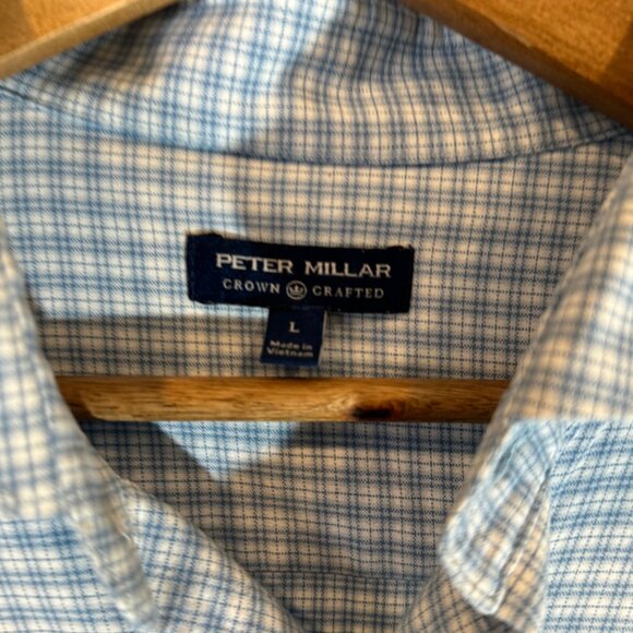 Peter Millar Wes Stretch Nylon Sport Shirt in Light Blue Mens LG Crown Crafted - Picture 7 of 12